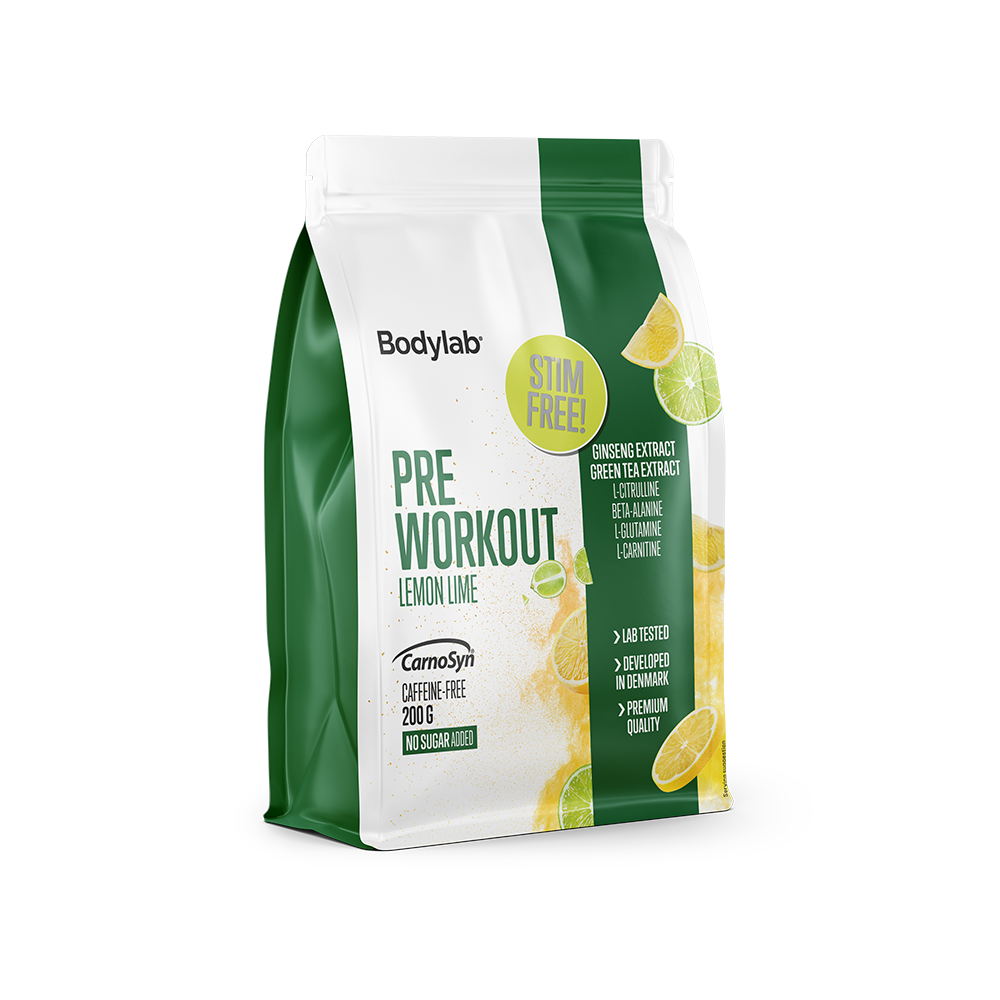 Bodylab Pre Workout Lemon Lime Stim Free 200 g pose koffeinfri