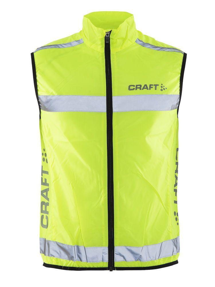Craft ADV Visibility løbevest i neongul med reflekterende detaljer og lynlås