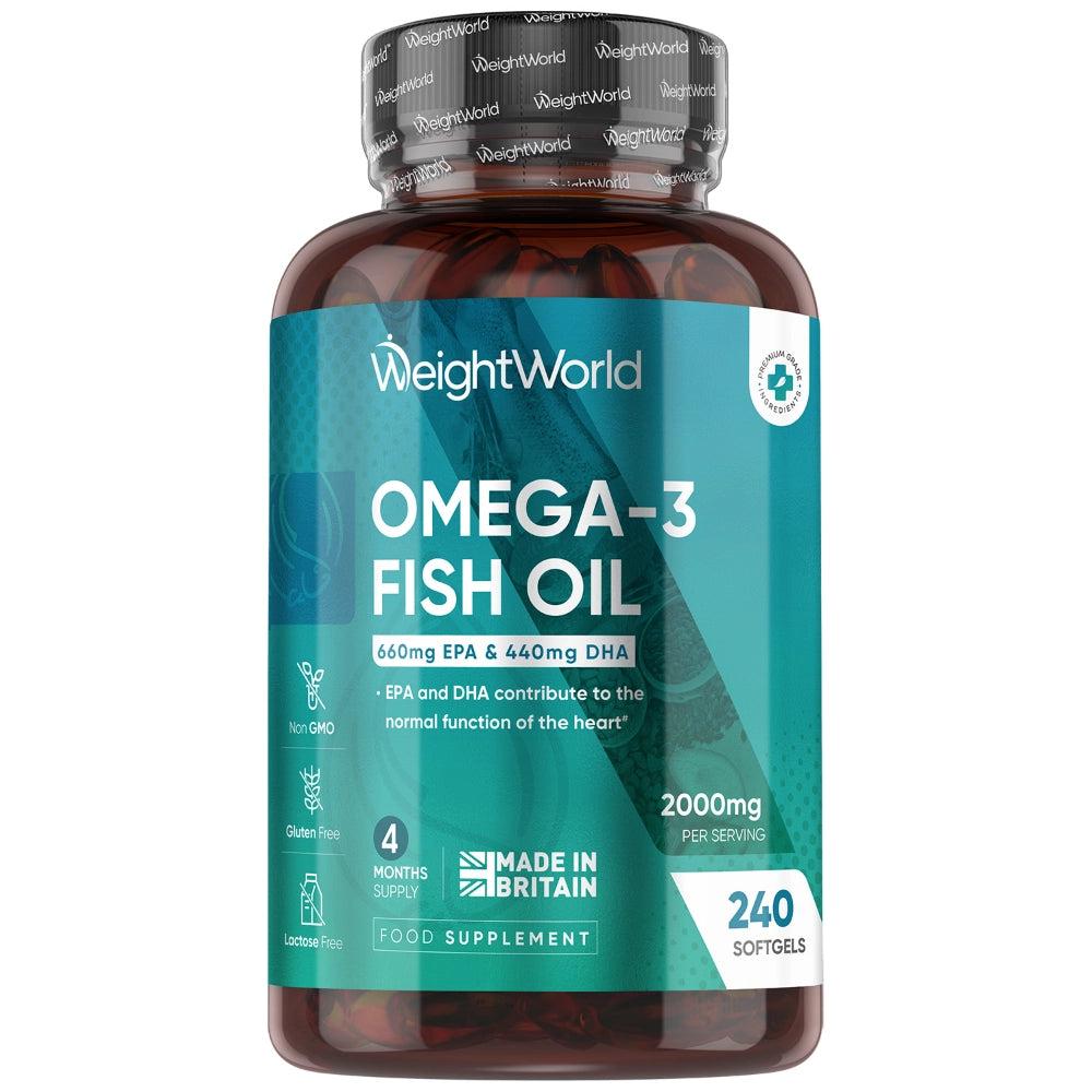 WeightWorld Omega-3 Fiskeolie 2000mg, 240 kapsler IFOS-certificeret