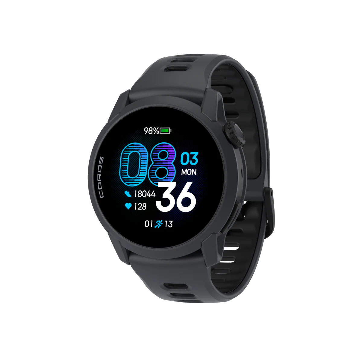 COROS PACE 4 GPS-løbeur med AMOLED-skærm og sort silikonerem