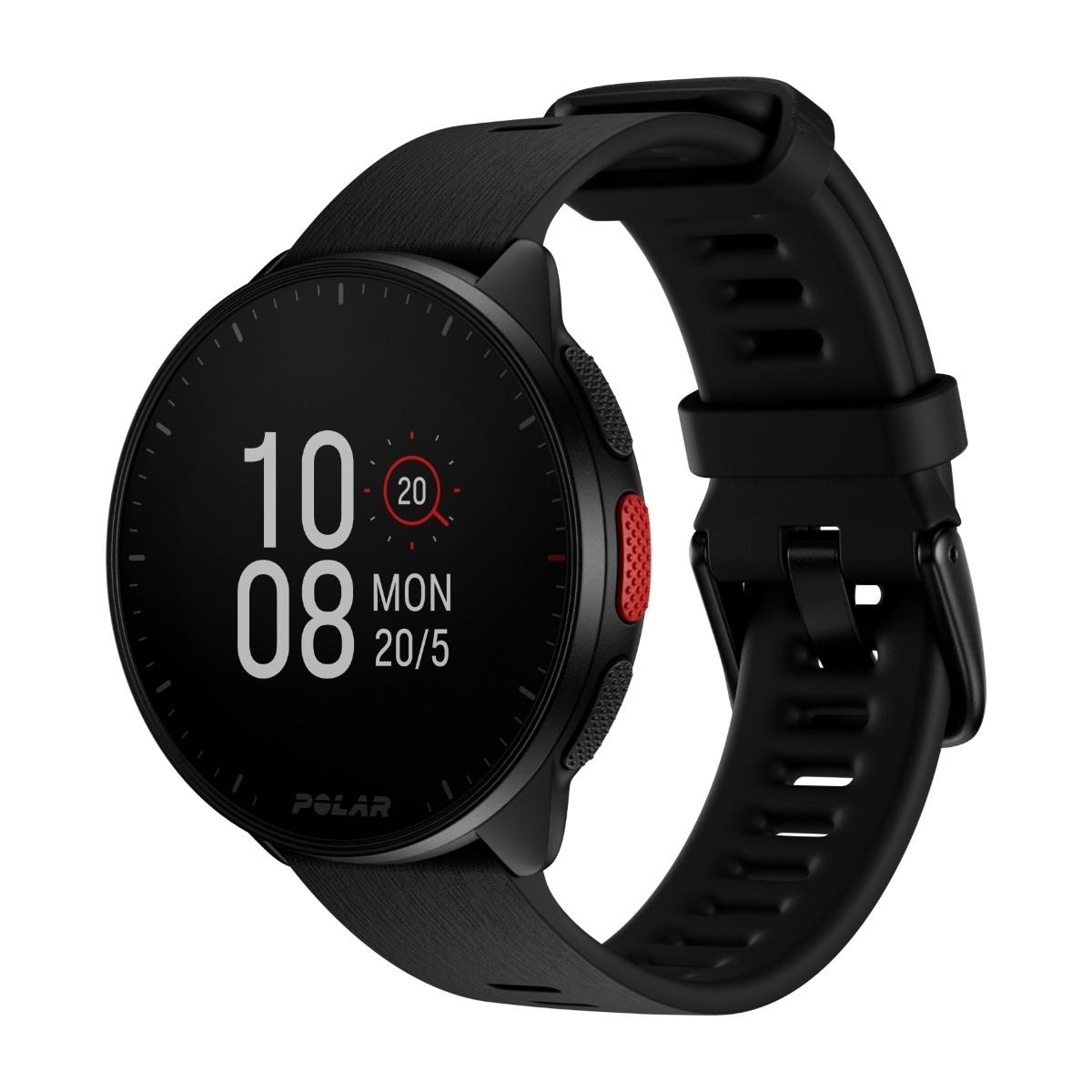 Polar Pacer GPS-løbeur i sort med knapper på siden
