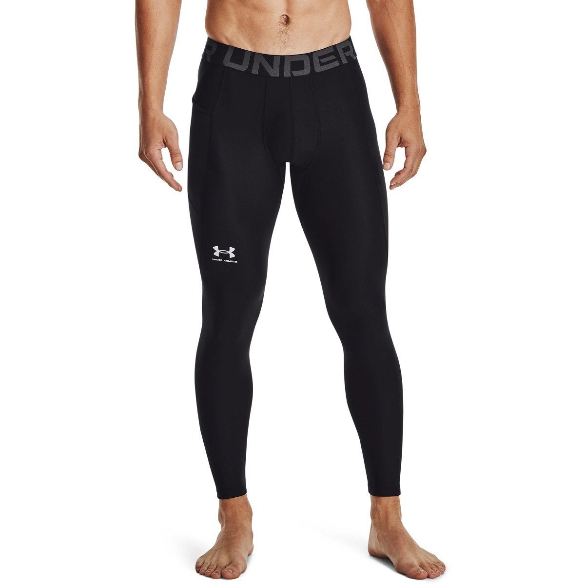 Under Armour HeatGear kompressions-løbetights til herre i sort med fuld længde