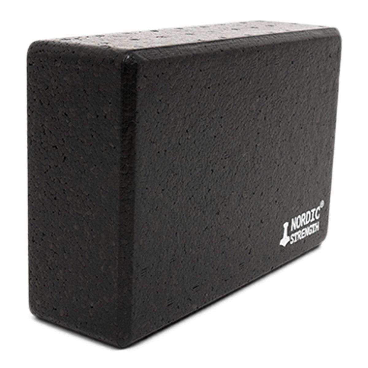 Sort yogablok i EPP-skum, 22,5 x 15 x 7,5 cm, til støtte i yogapositurer