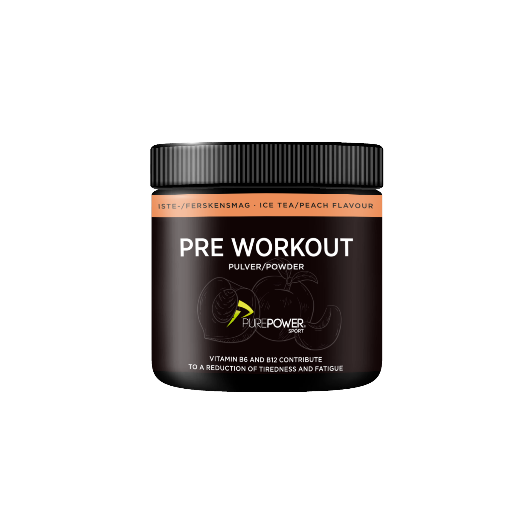 PurePower Pre-Workout PWO Ice Tea Peach 300 g pose fersken smag