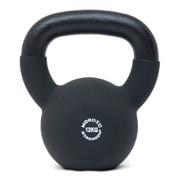 Nordic Strength kettlebell på 12 kg i støbejern med sort neoprenbeklædning