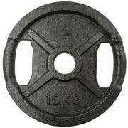 Sort vægtskive i støbejern med greb, 10 kg i olympisk 50 mm