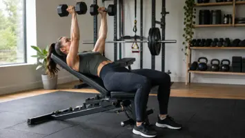 Illustration af træningsbænk til hjemmegym