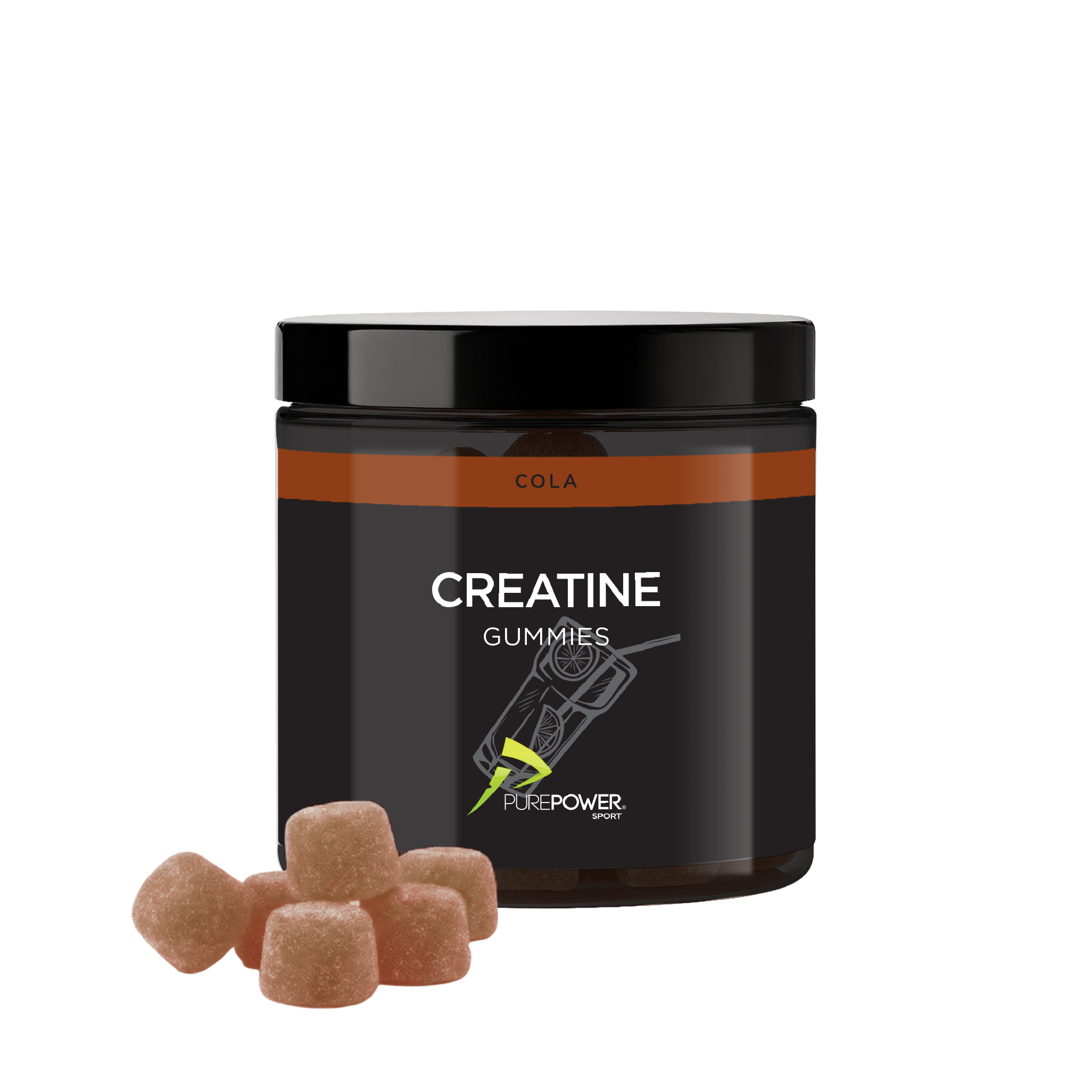 PurePower Creatine Gummies Cola smag 60 stk. bøtte
