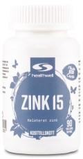Healthwell Zink 15 med 90 veganske kapsler