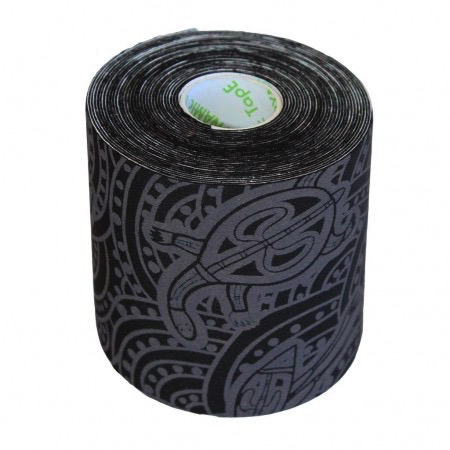 Dynamic Tape ECO i sort, ekstra kraftig 4-vejs-stræk tape, 7,5 cm bred