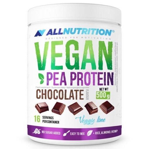 Allnutrition Vegansk Ærteprotein Chokolade 500 g plantebaseret proteinpulver