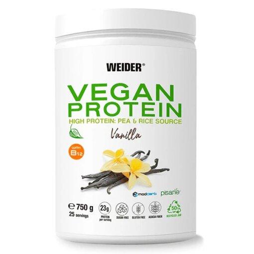 Weider Vegan Protein Vanilla 750 g plantebaseret proteinpulver med ærte- og risprotein
