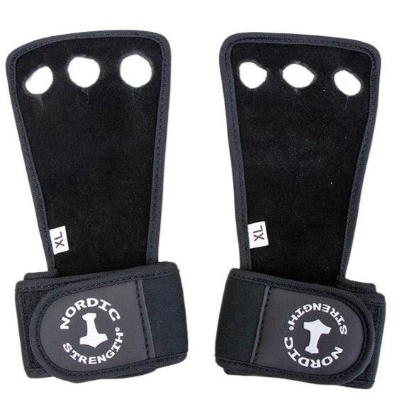 Læder grip pads med elastisk håndledsstøtte til tunge løft