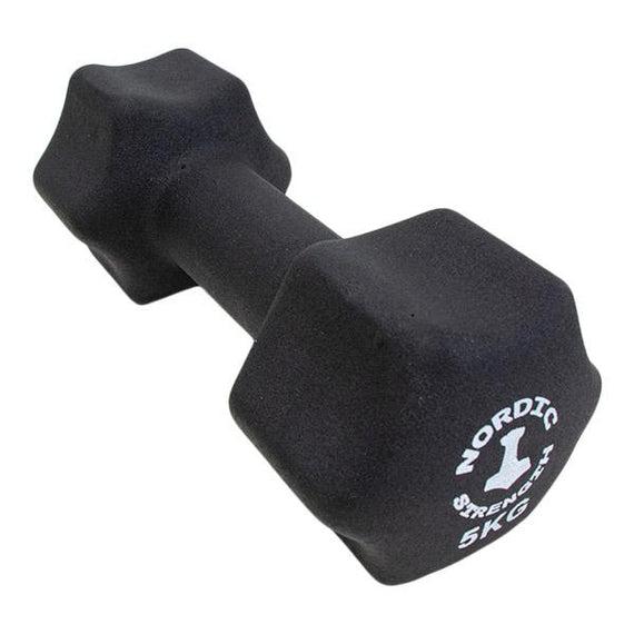 Nordic Strength black edition aerobic håndvægt på 5 kg med blød belægning til konditionstræning