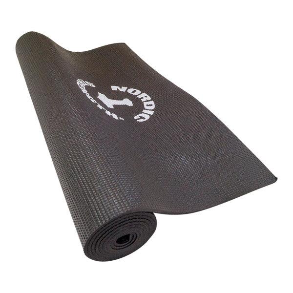 Sort yogamåtte på 4 mm tykkelse fra Nordic Strength til yoga og fitness