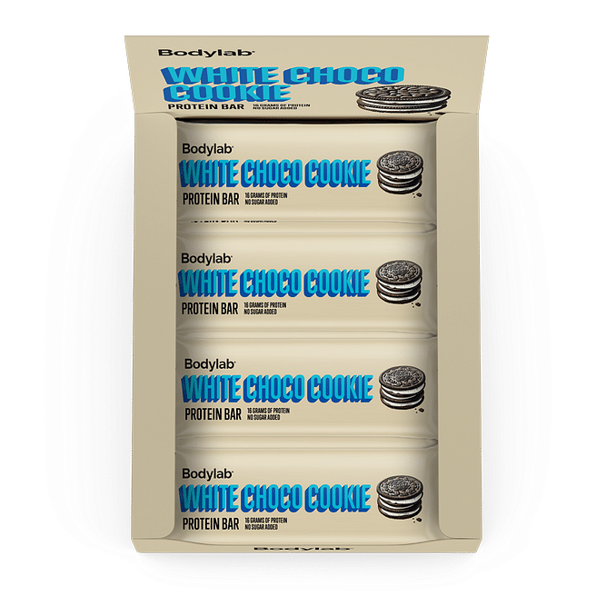Bodylab Protein Bar White Choco Cookie i æske