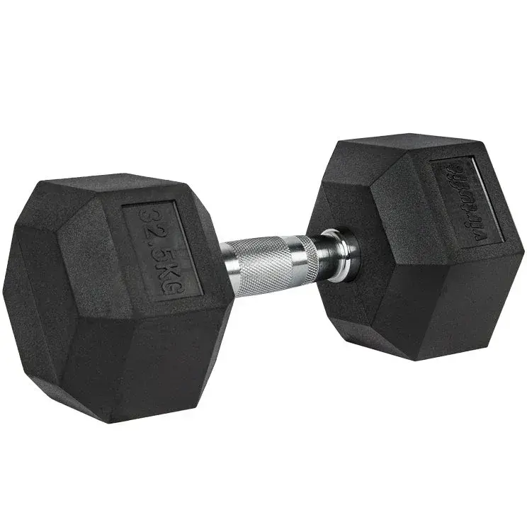 VirtuFit hex håndvægt på 32,5 kg med gummibelagte sekskantede hoveder