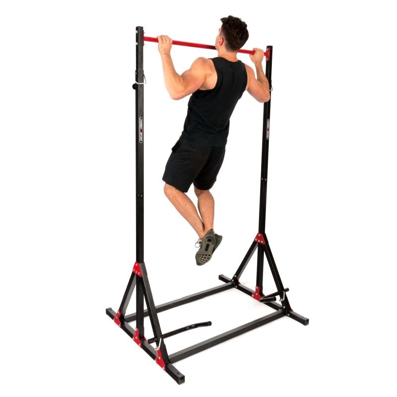 Justerbar Home MH-D203 pull-up og dip station i kraftigt sort stål