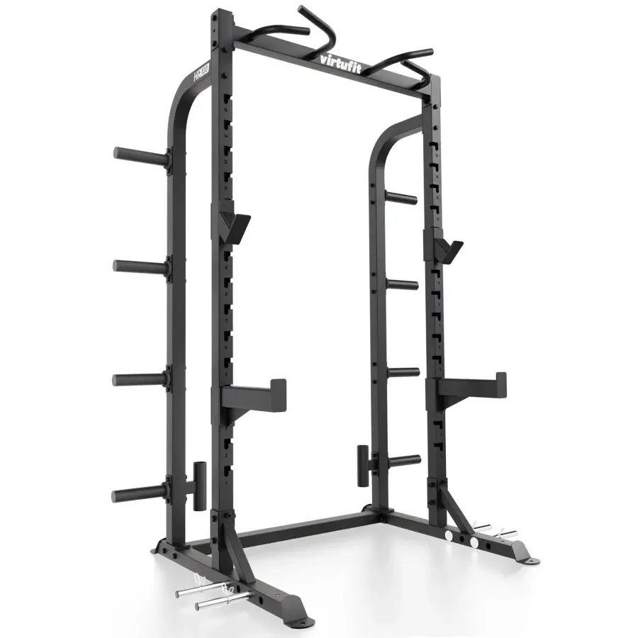 VirtuFit HR100 half rack i sort stål med chin-up bar og vægtskiveholdere