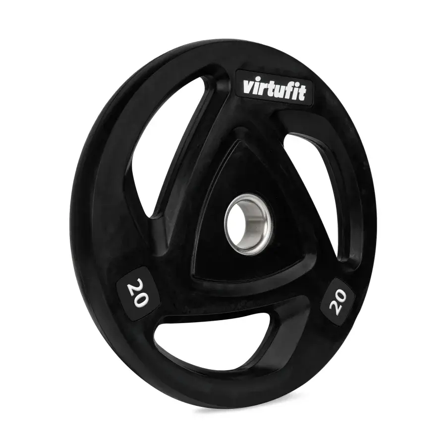 VirtuFit olympisk gummivægtskive på 20 kg med tre indvendige greb