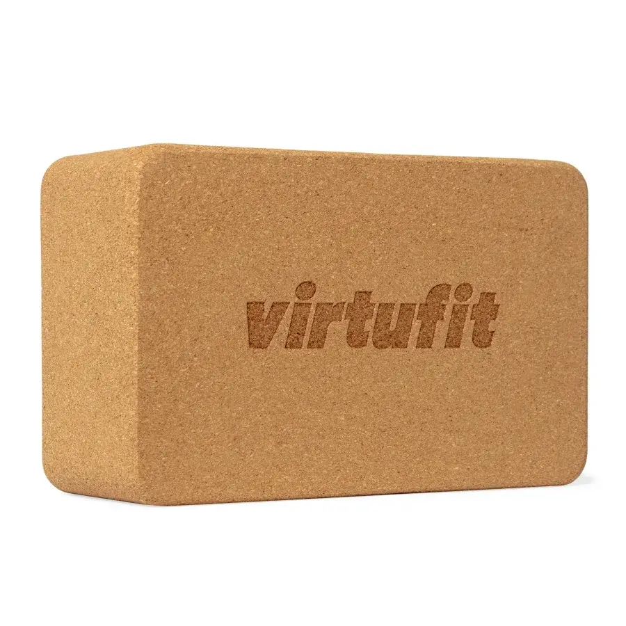 VirtuFit yogablok i naturkork med skridsikker overflade